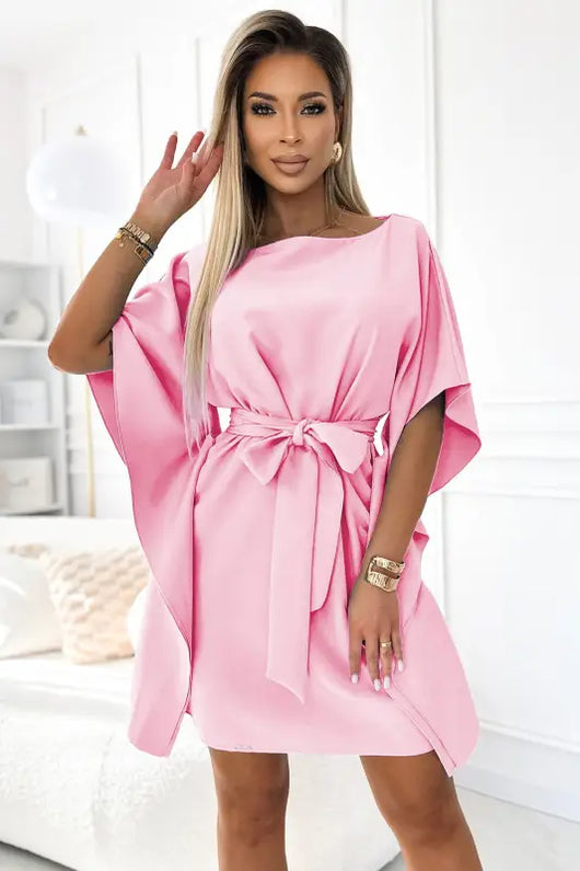 287-30 SOFIA Butterfly dress - pastel pink - Livre e Solta Fashion