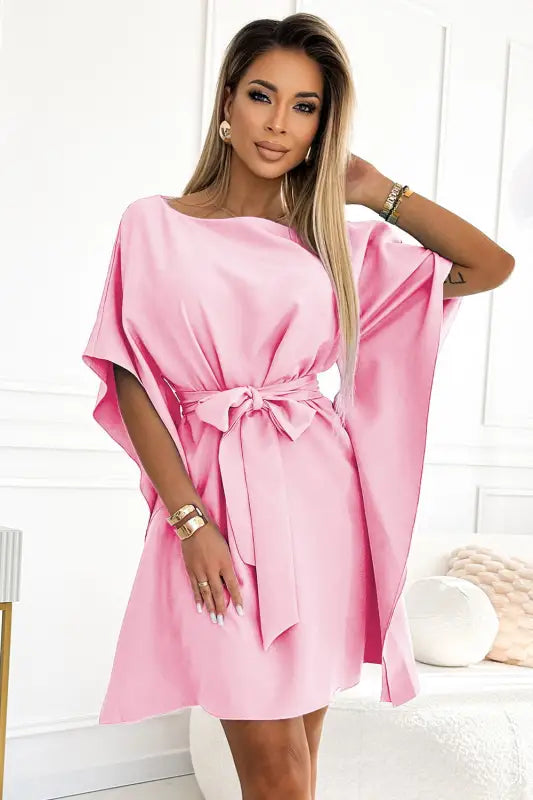 287-30 SOFIA Butterfly dress - pastel pink - Livre e Solta Fashion