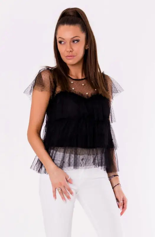 BLOUSE -BLACK 48025-1 - Livre e Solta Fashion