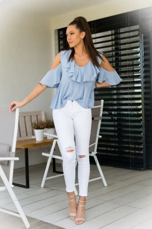 BLOUSE -BLUE 48027-4 - Livre e Solta Fashion