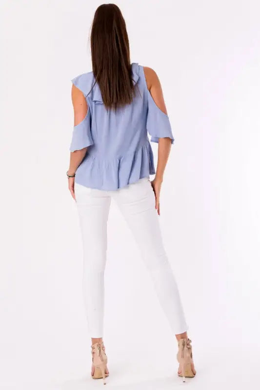 BLOUSE -BLUE 48027-4 - Livre e Solta Fashion