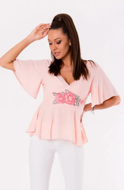 BLOUSE -POWDER PINK 48006-1 - Livre e Solta Fashion