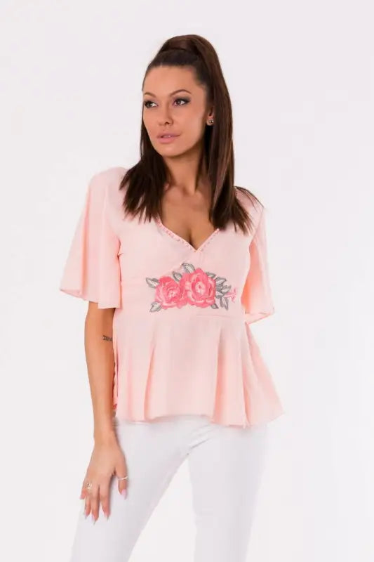 BLOUSE -POWDER PINK 48006-1 - Livre e Solta Fashion