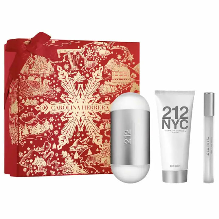 Carolina Herrera 212 Nyc Eau De Toilette Spray 100ml Set 3 Pieces - Livre e Solta Fashion