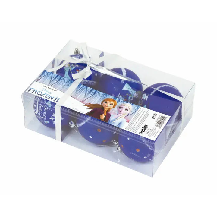 Christmas Bauble Frozen Memories 6 Units Blue White Plastic (Ø 8 cm) - Livre e Solta Fashion