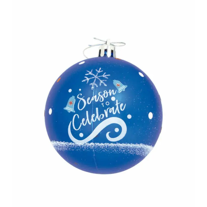 Christmas Bauble Frozen Memories 6 Units Blue White Plastic (Ø 8 cm) - Livre e Solta Fashion