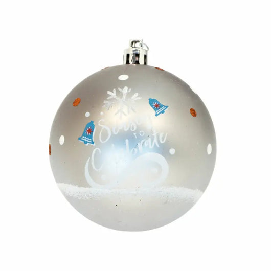 Christmas Bauble Frozen Memories Silver 10Units Plastic (Ø 6 cm) - Livre e Solta Fashion