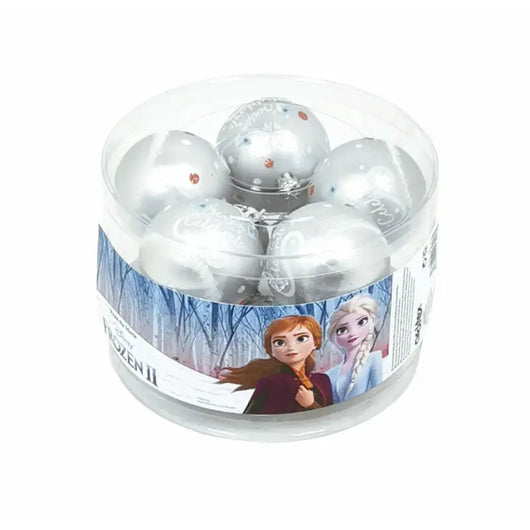 Christmas Bauble Frozen Memories Silver 10Units Plastic (Ø 6 cm) - Livre e Solta Fashion