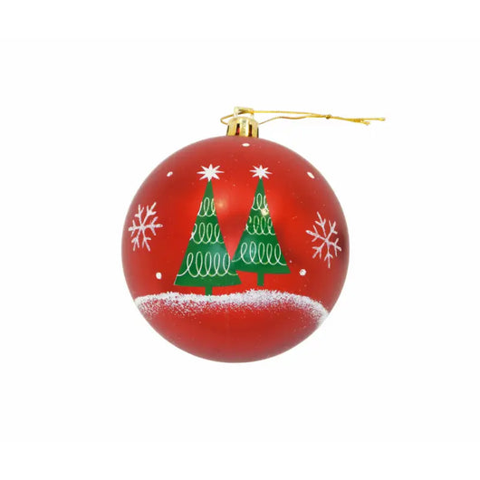 Christmas Bauble Mickey Mouse Happy smiles 6 Units Red Plastic (Ø 8 cm) - Livre e Solta Fashion