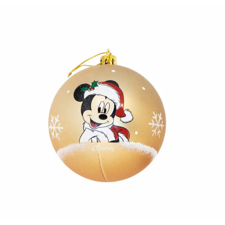 Christmas Bauble Mickey Mouse Happy smiles Golden 10Units Plastic (Ø 6 cm) - Livre e Solta Fashion