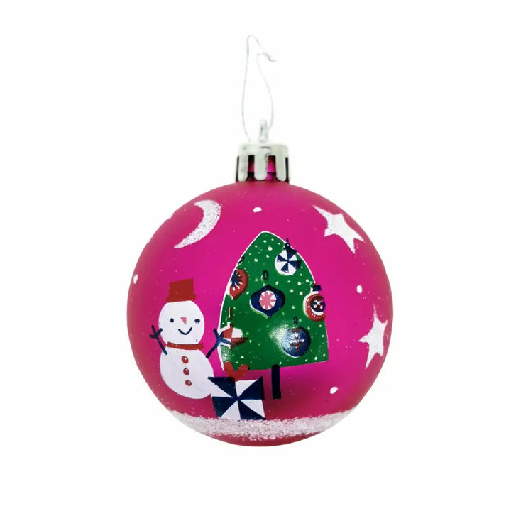 Christmas Bauble Peppa Pig Cosy corner Fuchsia 10Units Plastic (Ø 6 cm) - Livre e Solta Fashion