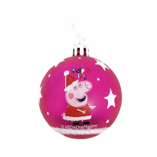 Christmas Bauble Peppa Pig Cosy corner Fuchsia 10Units Plastic (Ø 6 cm) - Livre e Solta Fashion