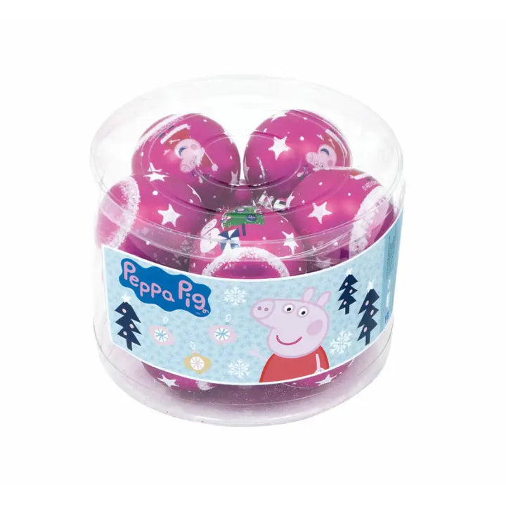 Christmas Bauble Peppa Pig Cosy corner Fuchsia 10Units Plastic (Ø 6 cm) - Livre e Solta Fashion