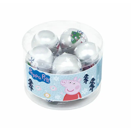 Christmas Bauble Peppa Pig Cosy corner Silver 10Units Plastic (Ø 6 cm) - Livre e Solta Fashion