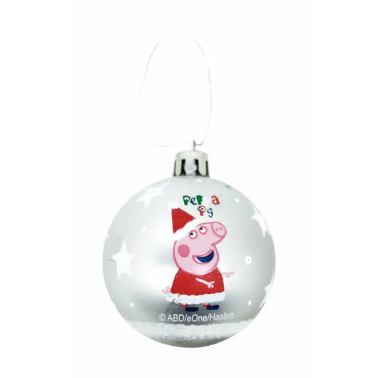 Christmas Bauble Peppa Pig Cosy corner Silver 10Units Plastic (Ø 6 cm) - Livre e Solta Fashion