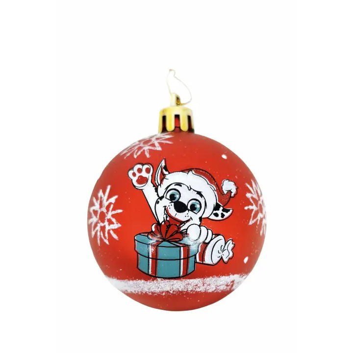 Christmas Bauble The Paw Patrol Friendship Red 6 Units Plastic (Ø 8 cm) - Livre e Solta Fashion