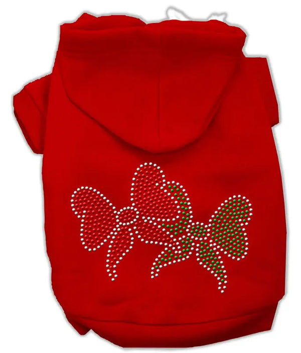 Christmas Bows Rhinestone Hoodie - Livre e Solta Fashion