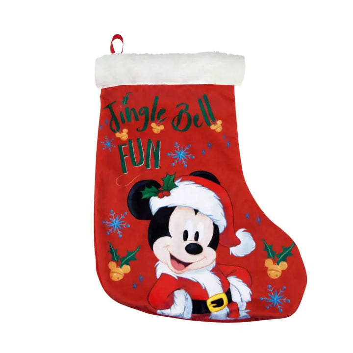 Christmas Stocking Mickey Mouse Happy smiles 42 cm Polyester - Livre e Solta Fashion