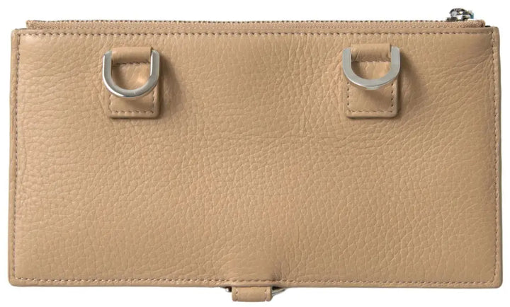 Dolce & Gabbana Beige Leather Shoulder Cardholder Shoulder Strap Wallet - Livre e Solta Fashion