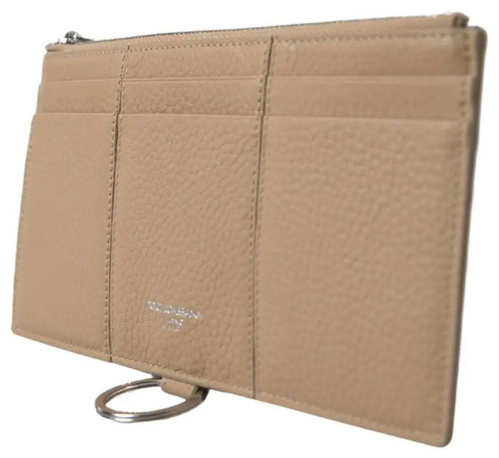 Dolce & Gabbana Beige Leather Shoulder Cardholder Shoulder Strap Wallet - Livre e Solta Fashion