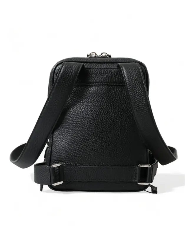 Dolce & Gabbana Black Calfskin Leather Logo Palermo Backpack Bag - Livre e Solta Fashion