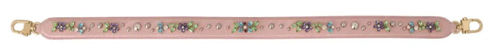 Dolce & Gabbana Stunning Pink Crystal Studded Leather Strap - Livre e Solta Fashion