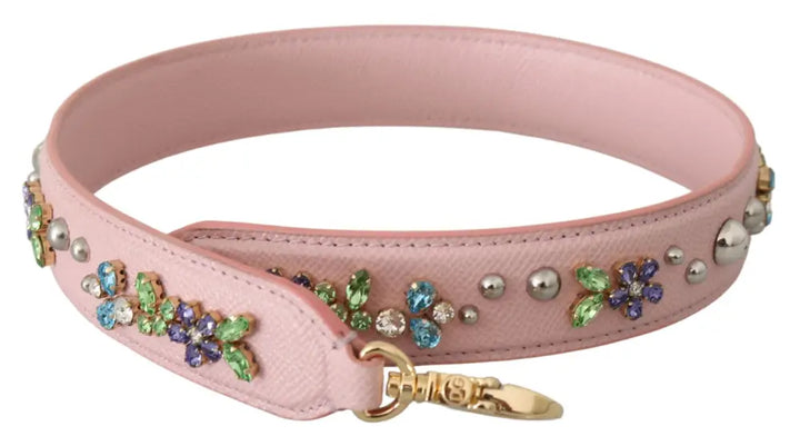 Dolce & Gabbana Stunning Pink Crystal Studded Leather Strap - Livre e Solta Fashion