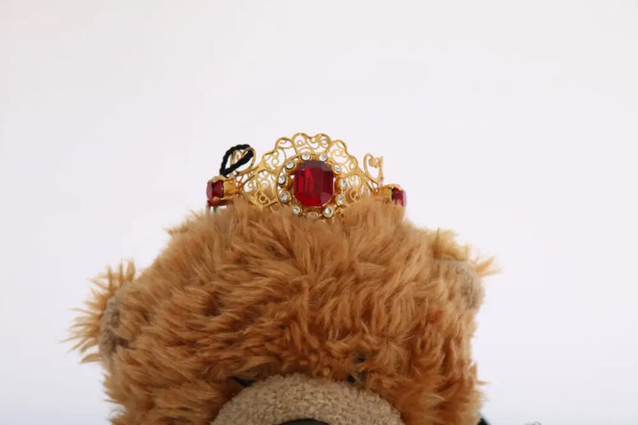 Dolce & Gabbana Teddy Bear Gold Crystal  Crown Tiara Diadem Hair Band - Livre e Solta Fashion