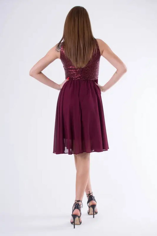 EVA & LOLA DRESS burgundy 58006-1 - Livre e Solta Fashion