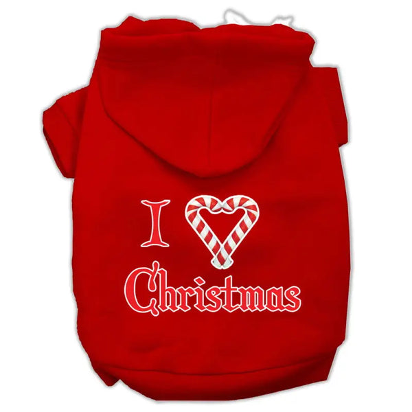 I Heart Christmas Screen Print Pet Hoodies - Livre e Solta Fashion