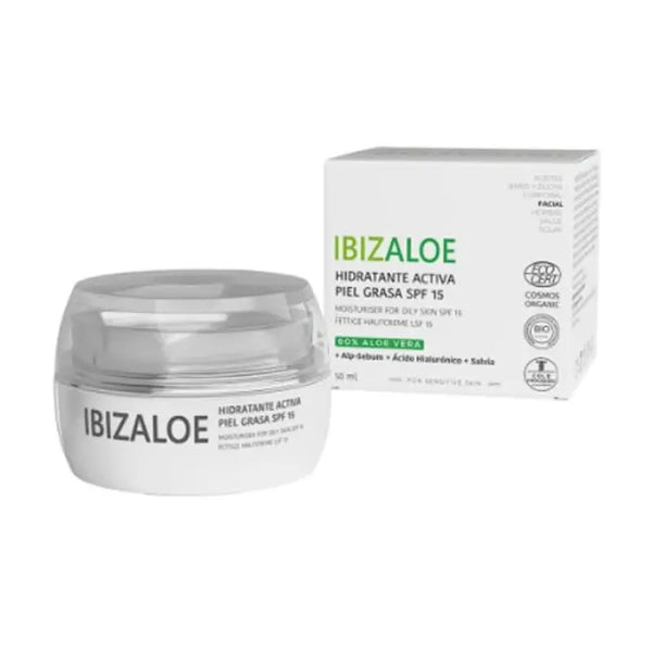 Ibizaloe Active Moisturizing Cream Oily Skin Spf15 50ml - Livre e Solta Fashion