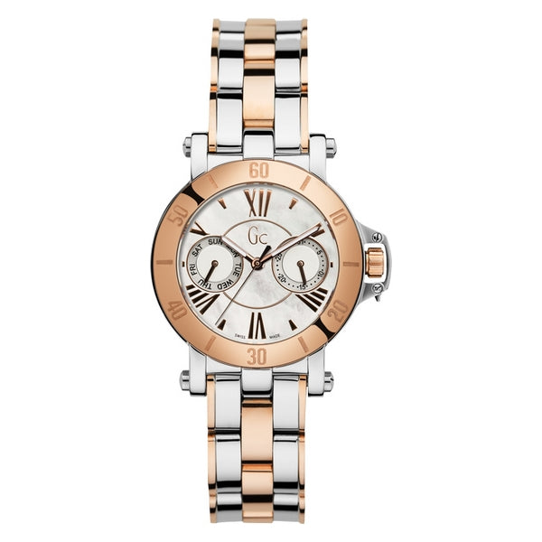 Elegant Bicolor Guess Women's Watch
Showcasing a stylish two-tone design, this premium Guess watch features a classic analog face with Roman numeral markers and subdials, ensuring a refined and sophisticated look.