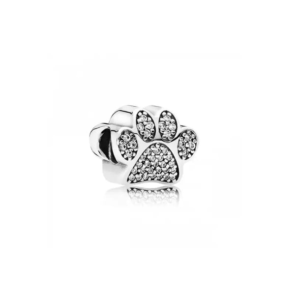 Ladies' Beads Pandora SPARKLING PAW PRINT & HEART - Livre e Solta Fashion