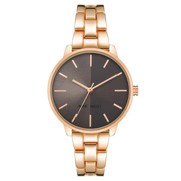 Gold-Toned Ladies' Watch with Sleek Black Dial