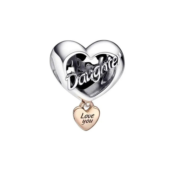 Ladies'Beads Pandora LOVE YOUR DAUGHTER HEART - Livre e Solta Fashion