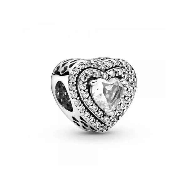 Ladies'Beads Pandora SPARKLING LEVELLED HEARTS - Livre e Solta Fashion