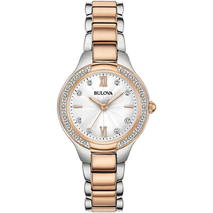 Ladies' Diamond Accented Bulova Watch in Chic Two-Tone Design