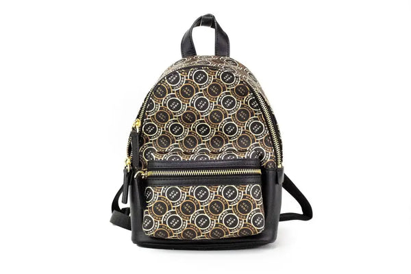 Marc Jacobs Signet Mini Black Logo Printed Leather Shoulder Backpack Bookbag - Livre e Solta Fashion