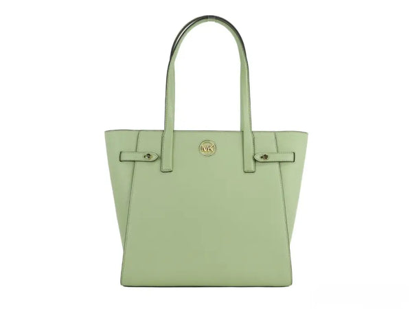 Michael Kors Carmen Large Light Sage Saffiano Leather North South Tote Handbag - Livre e Solta Fashion