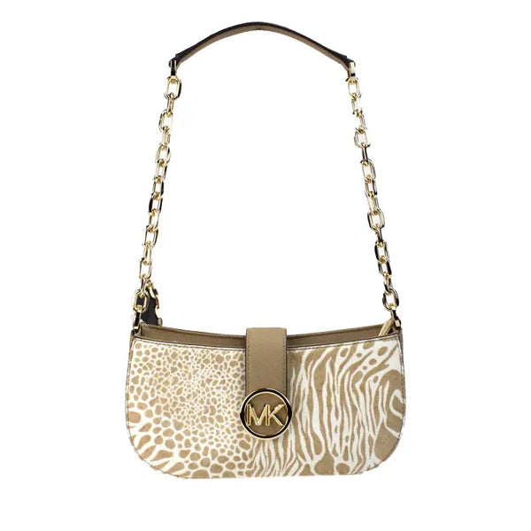 Michael Kors Carmen Small Camel Haircalf Pouchette Shoulder Crossbody Purse - Livre e Solta Fashion