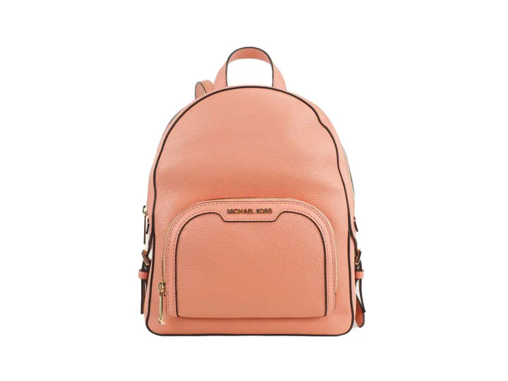 Michael Kors Jaycee Medium Sherbert Pebbled Leather Zip Pocket Backpack Bookbag - Livre e Solta Fashion