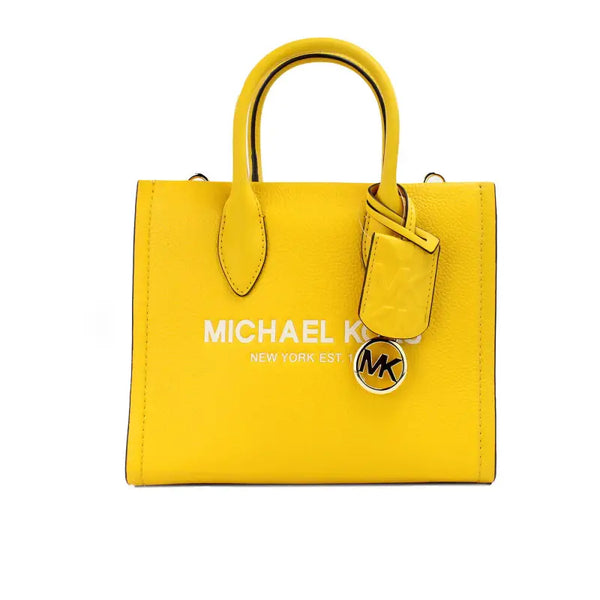 Michael Kors Mirella Small Jasmine Yellow Leather Top Zip Shopper Tote Bag - Livre e Solta Fashion