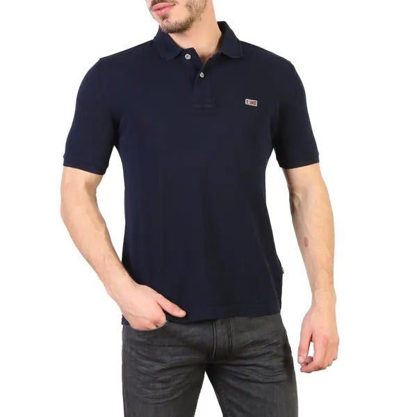 Navy Blue Fashion Polo Shirt with Logo - blue / S