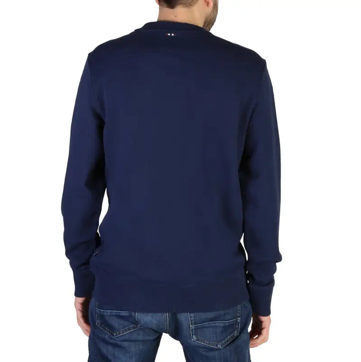 Navy Blue Napapijri Sweatshirt with Red Logo for Fashion Enthusiasts - blue / S