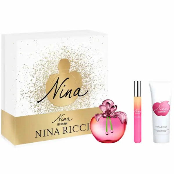 Nina Ricci Nina Illusion Eau De Parfum Spray 80ml Set 3 Pieces - Livre e Solta Fashion