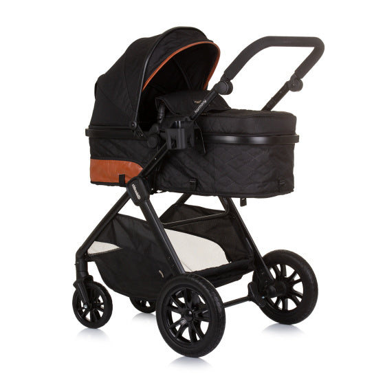 Harmony Foldable 3-in-1 Stroller with Diaper Bag Obsidian