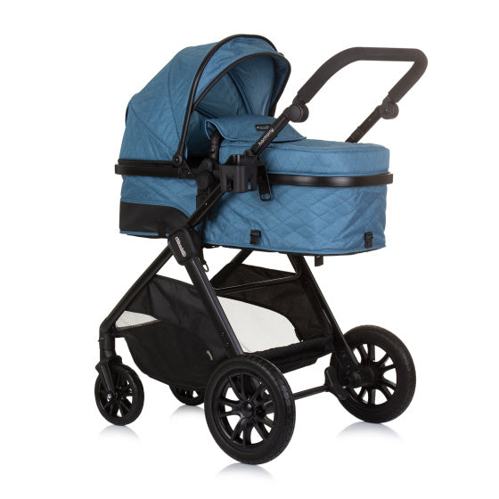 Harmony Foldable 3-in-1 Stroller with Diaper Bag Blue