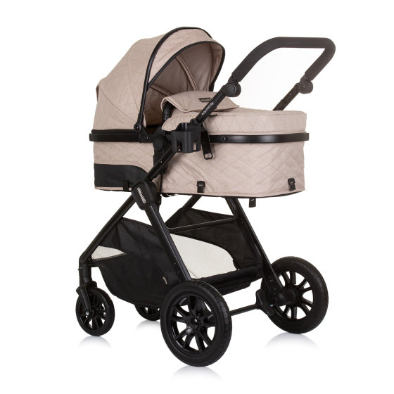 Harmony Foldable 3-in-1 Stroller with Diaper Bag Macadamia