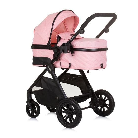 Harmony Foldable 3-in-1 Stroller with Diaper Bag Flamingo