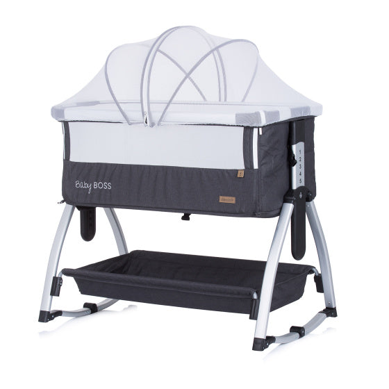 Baby Boss Co-sleeper with Swing Function & Mosquito Net Anthracite